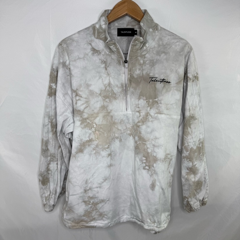 TALENTLESS Gray and Cream Tie-Dye Sweatshirt